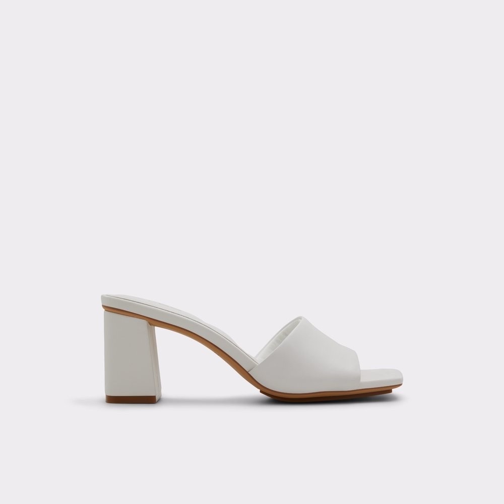 ALDO White Mule Block Heel